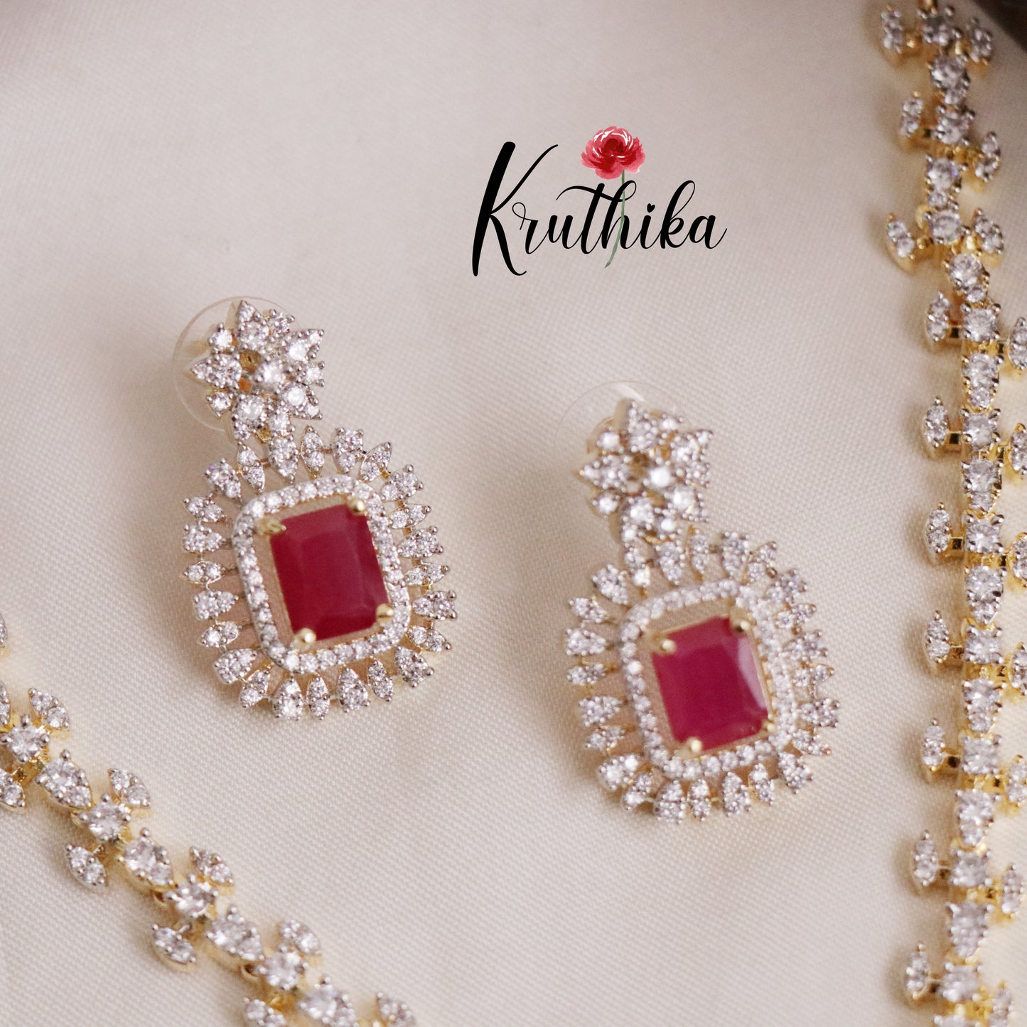 Elegant Sparkling Majesty CZ Necklace Set NC2081 (Available in 3 Colours)