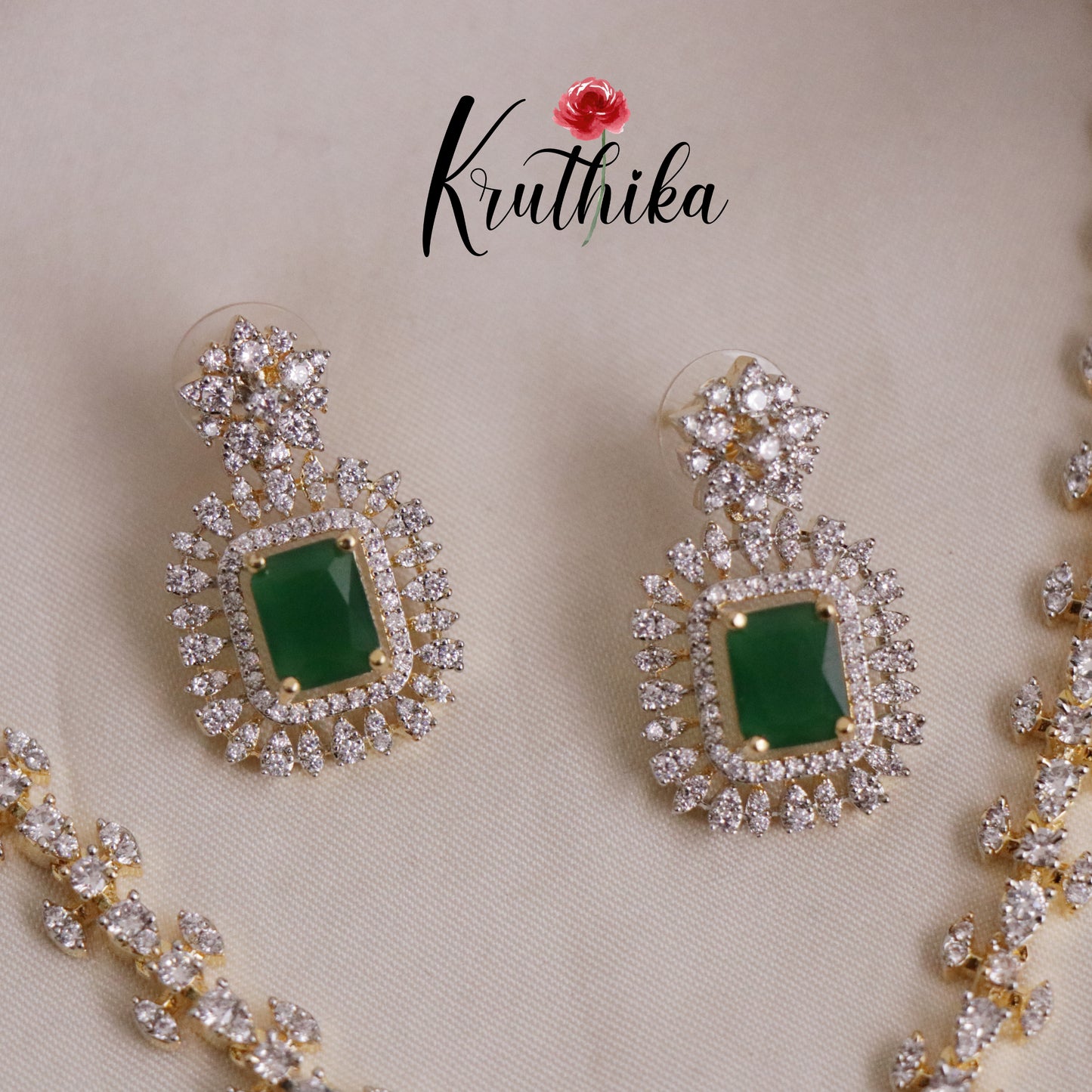 Elegant Sparkling Majesty CZ Necklace Set NC2081 (Available in 3 Colours)