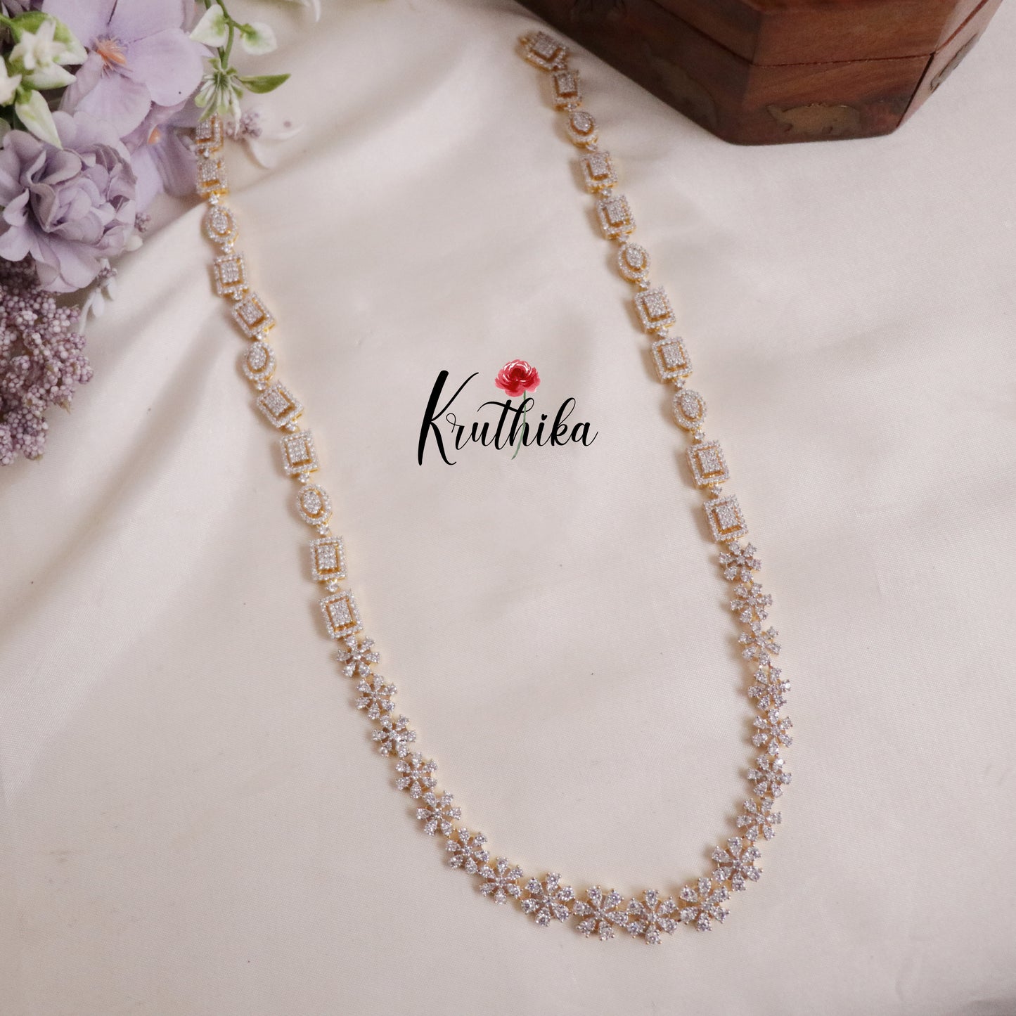 Elegant CZ Sparkling AD Floral Haaram LH1926