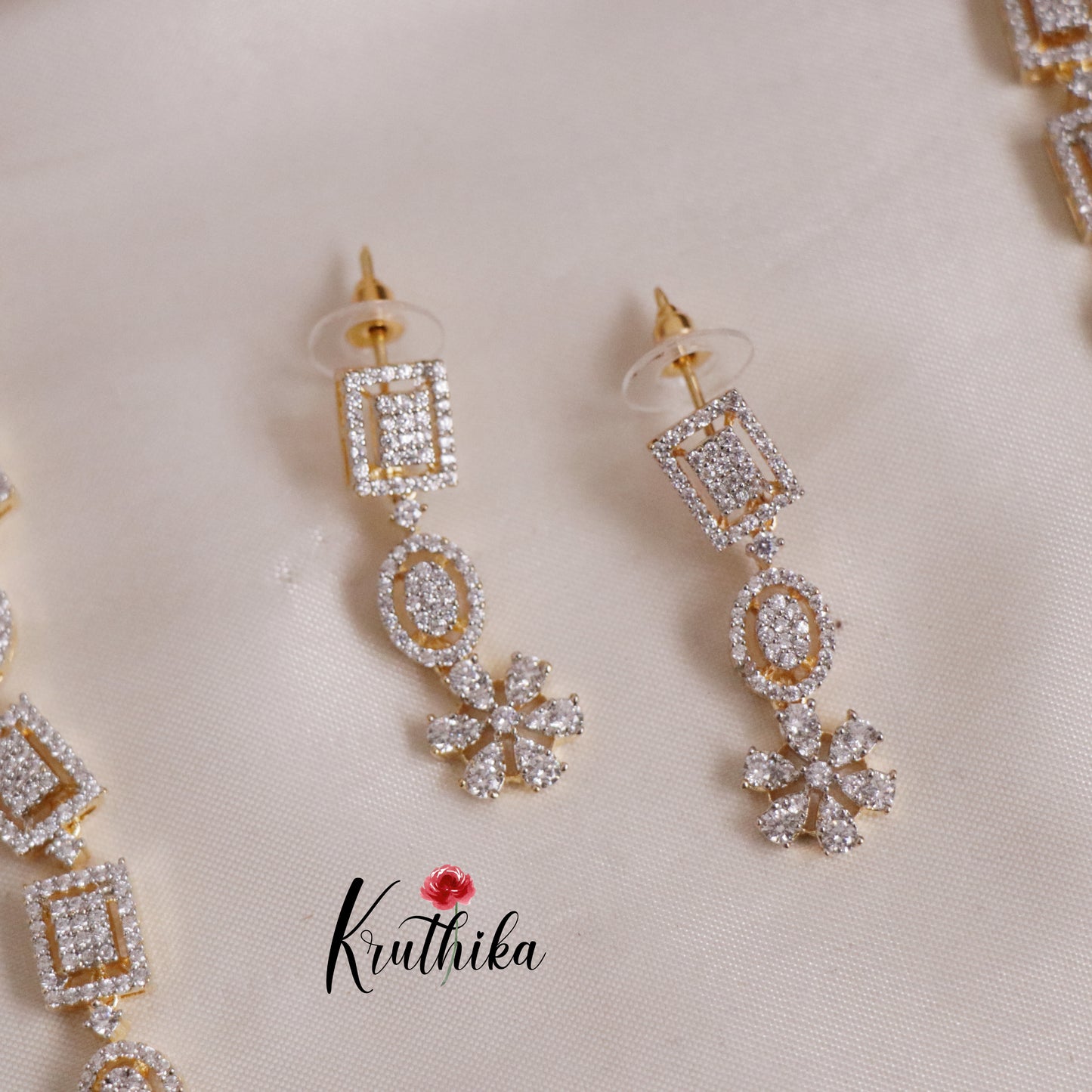 Elegant CZ Sparkling AD Floral Haaram LH1926