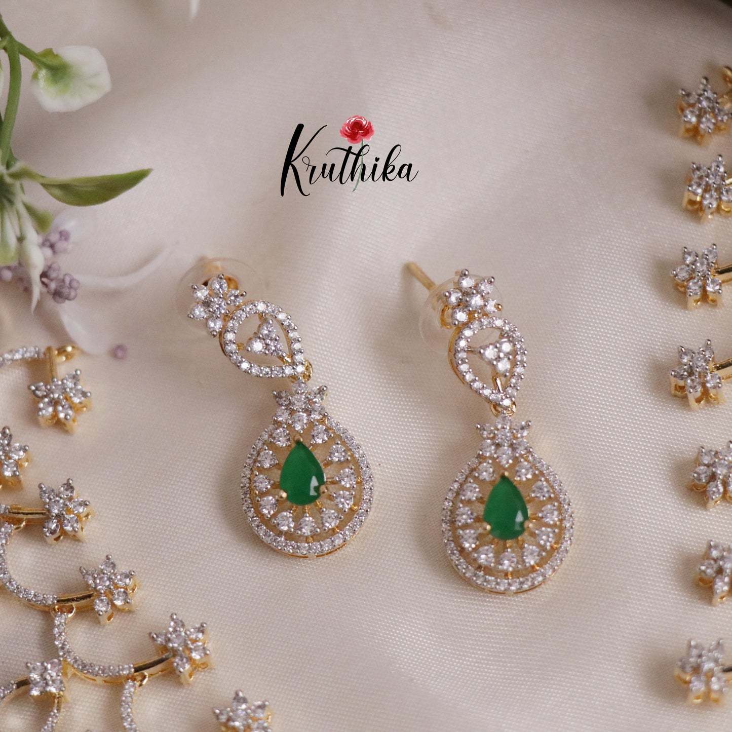 Beautiful Divine Sparkling CZ Necklace Set NC2140 (Available in 2 Colours)