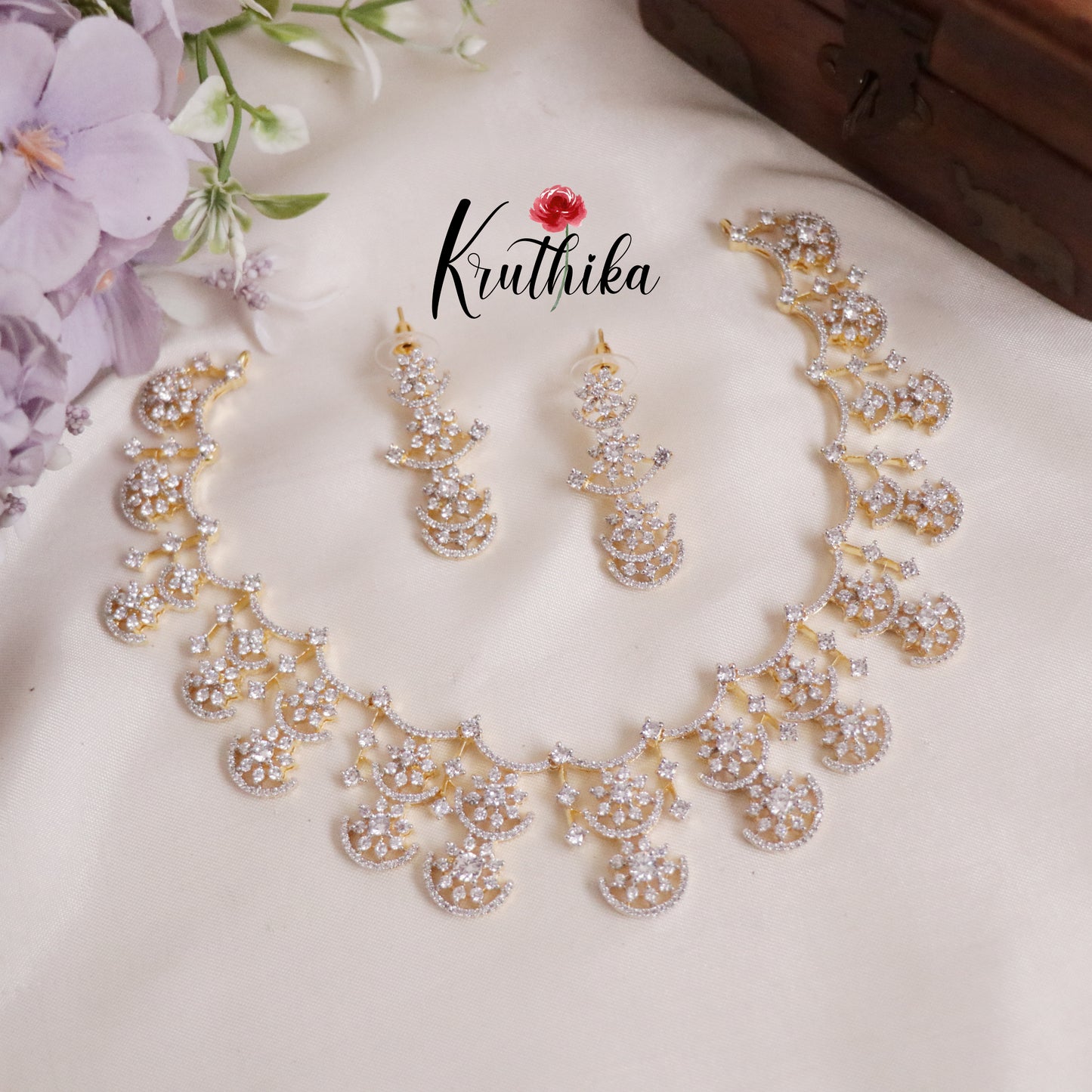 Trendy CZ Chandrika American Diamond Necklace NC2143