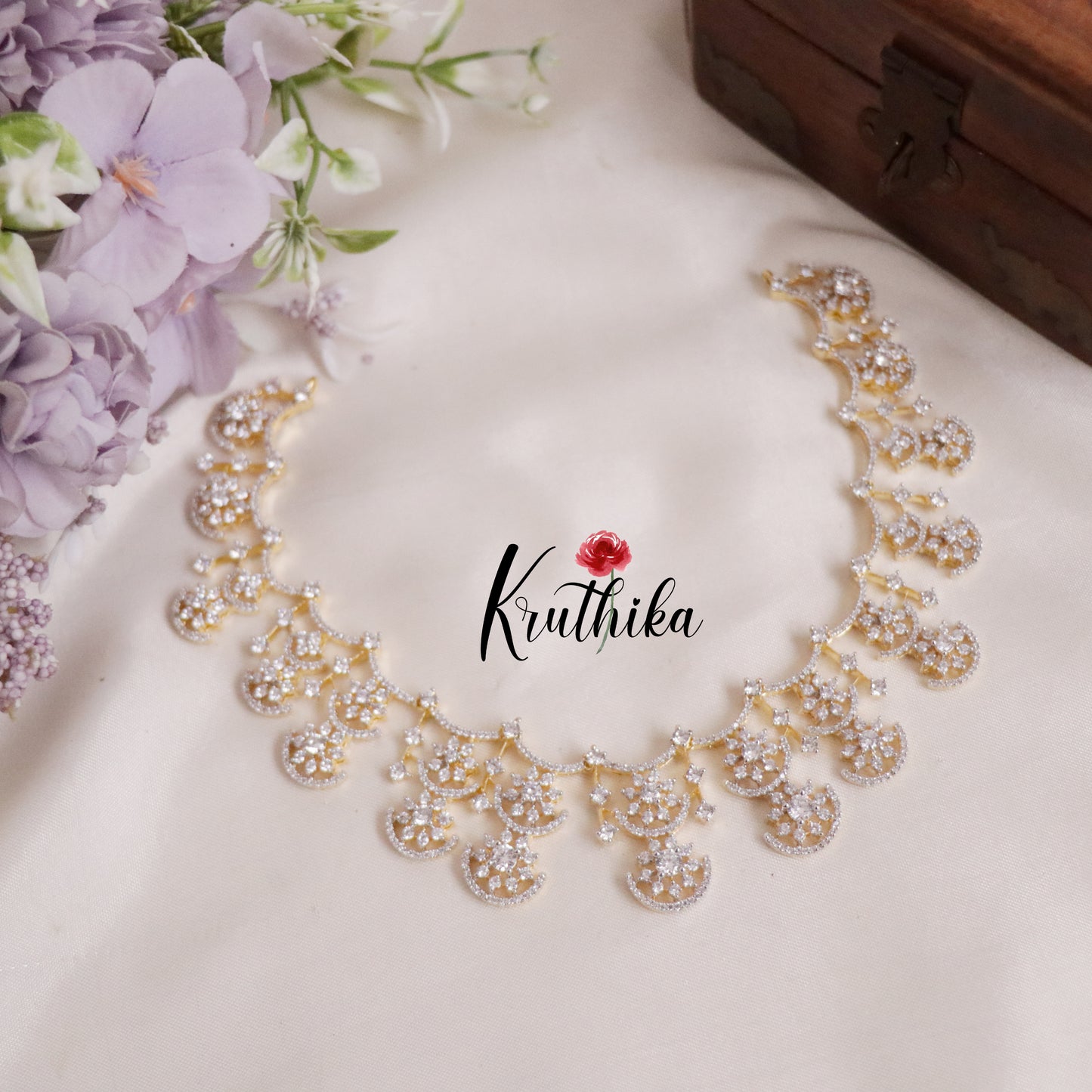 Trendy CZ Chandrika American Diamond Necklace NC2143