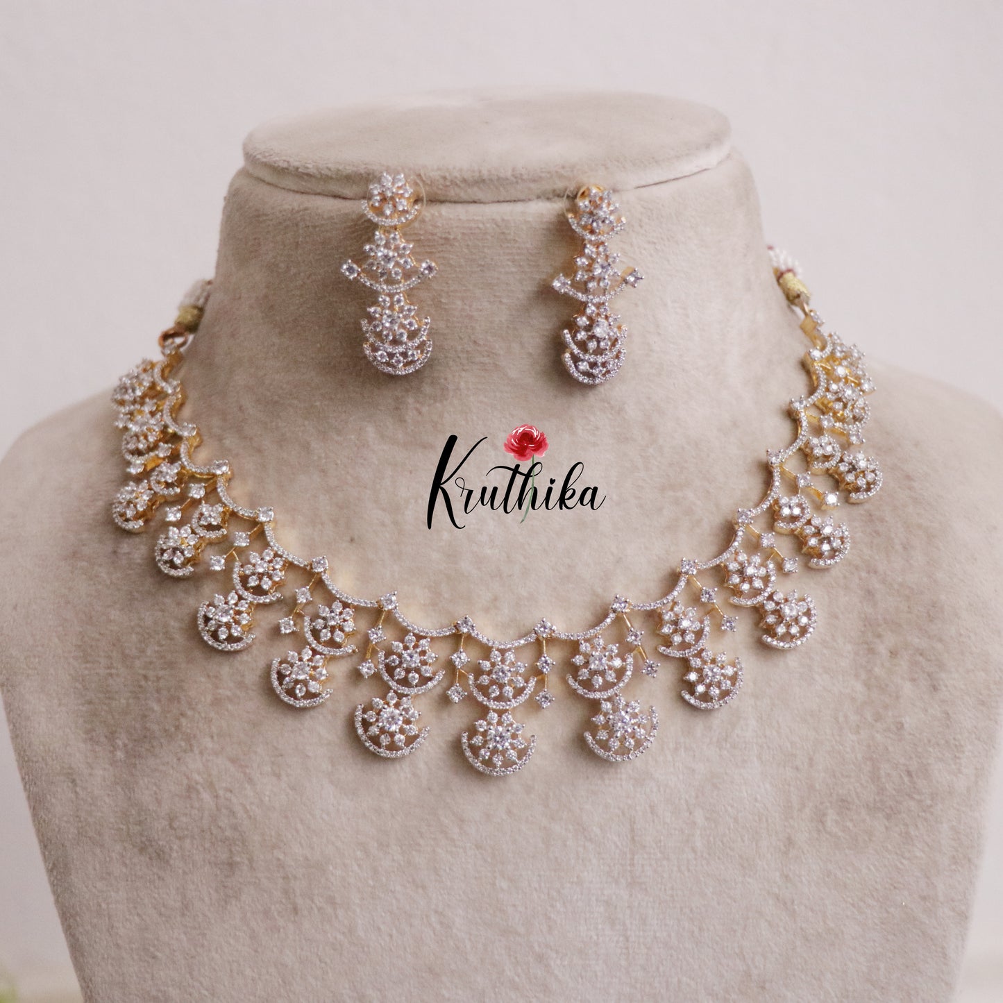 Trendy CZ Chandrika American Diamond Necklace NC2143