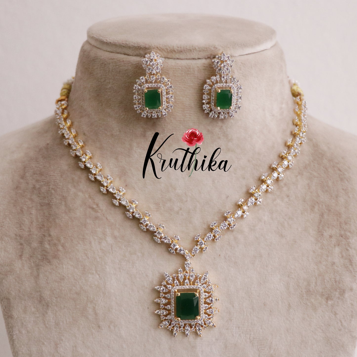 Elegant Sparkling Majesty CZ Necklace Set NC2081 (Available in 3 Colours)