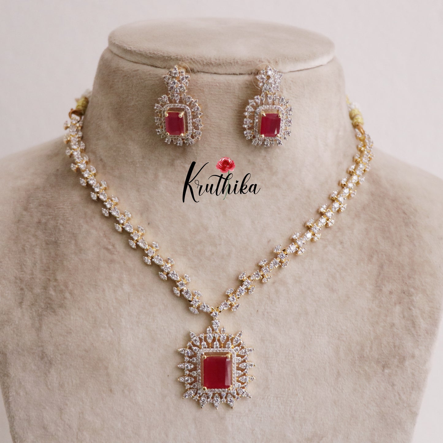 Elegant Sparkling Majesty CZ Necklace Set NC2081 (Available in 3 Colours)