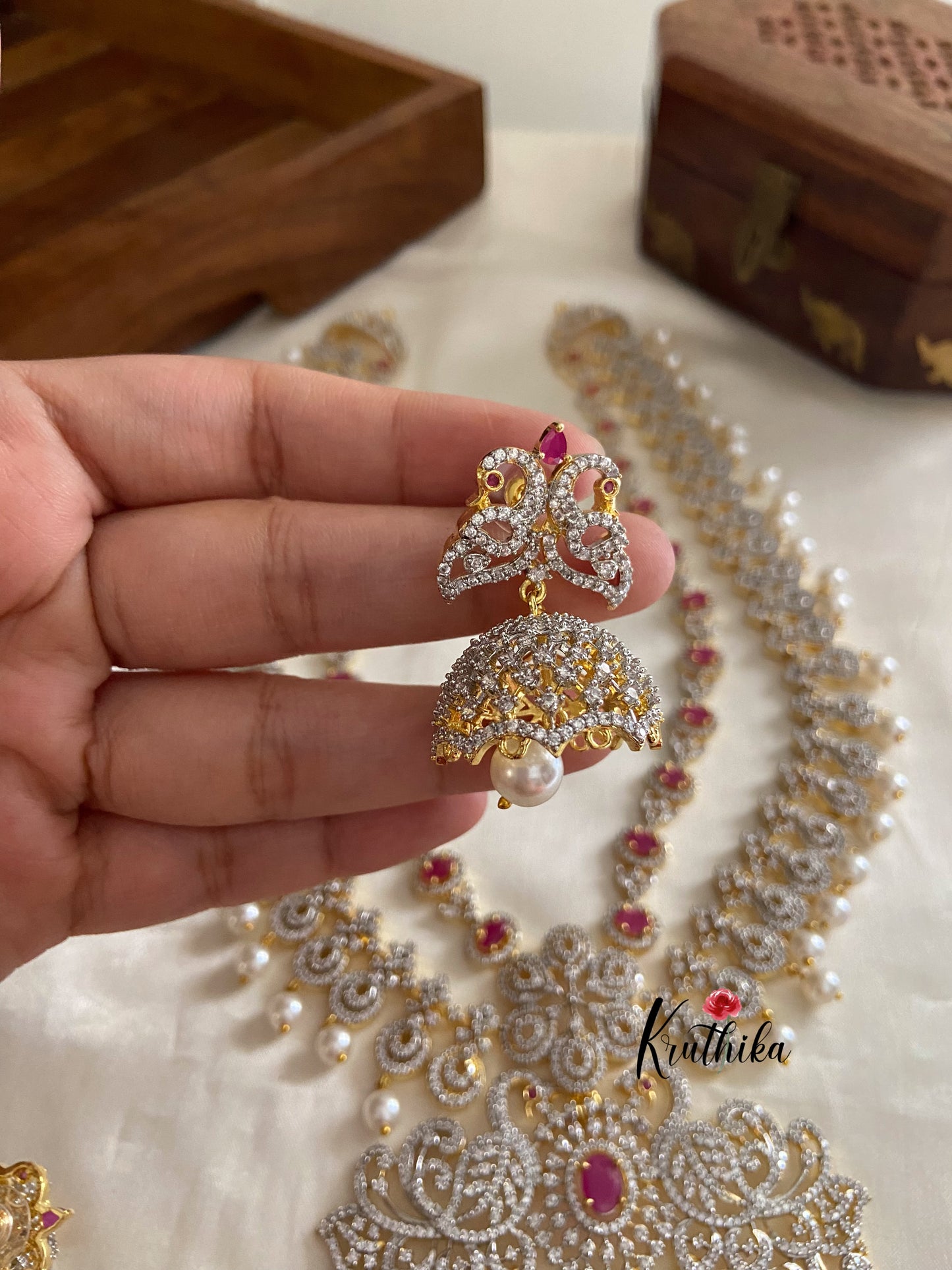 Two layer bridal cz Haaram LH456 (available in two colors)