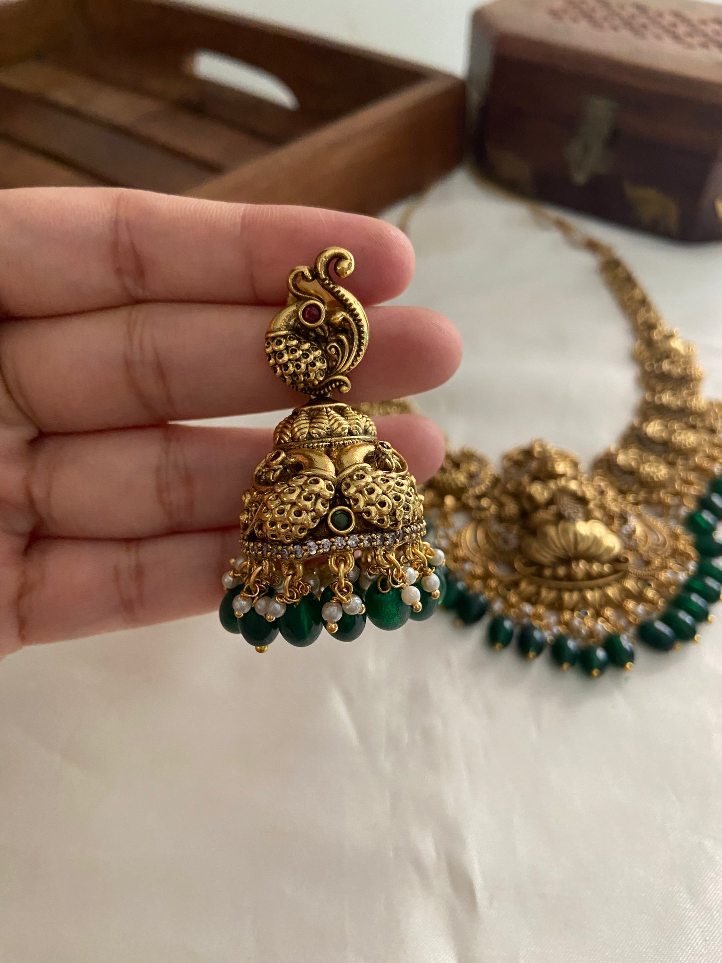 Antique Lakshmi peacock necklace NC859