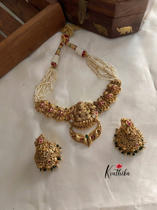 Premium Jadau pearls choker NC848