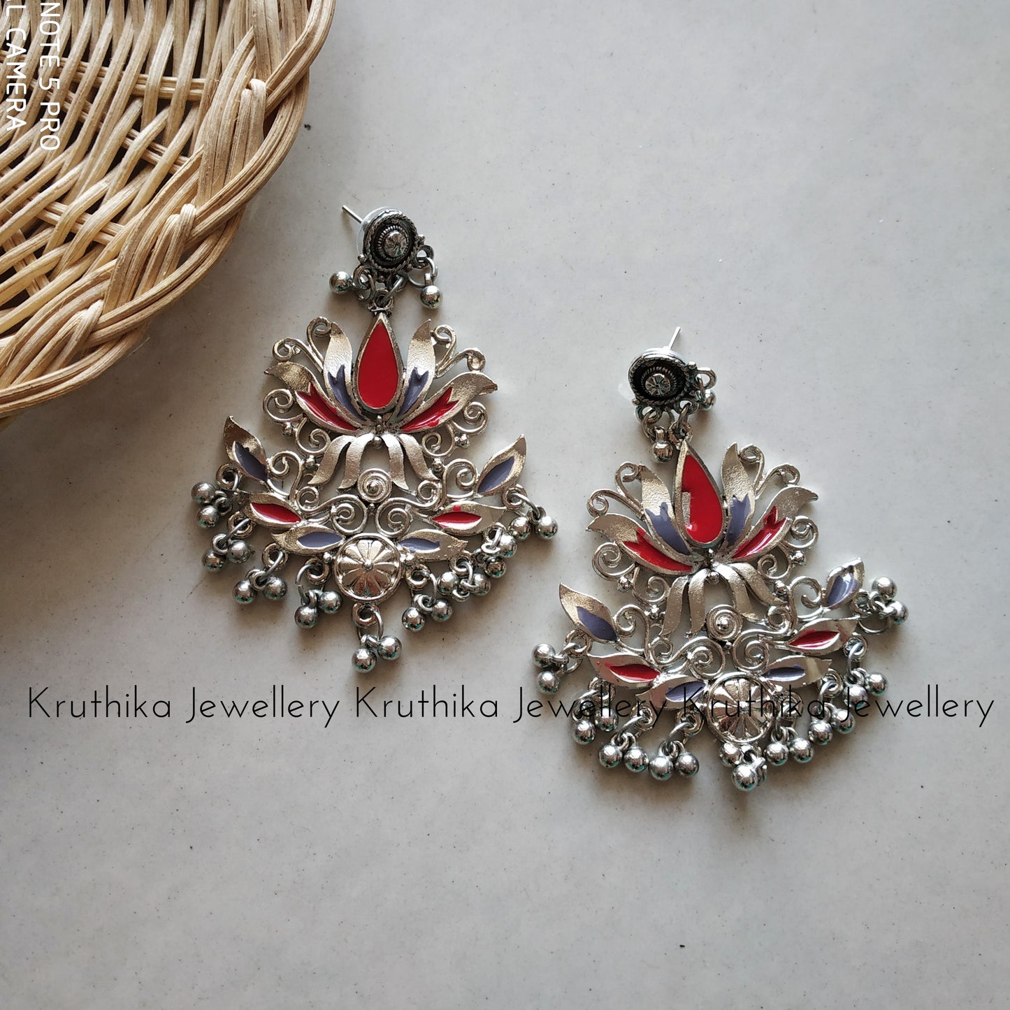 German Silver Lotus Earrings