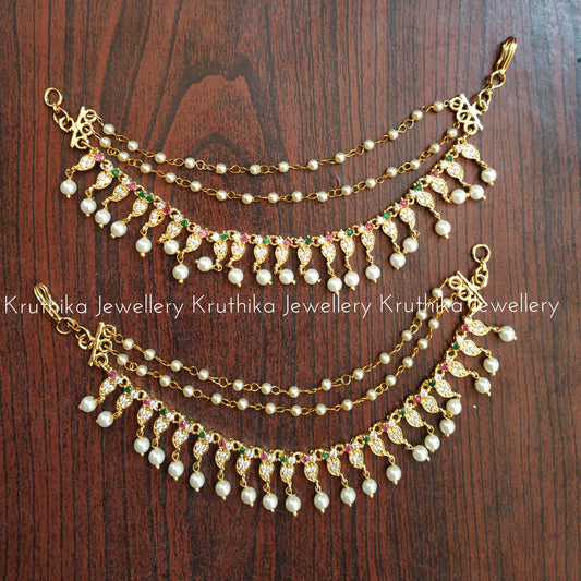 CZ mango design earchains