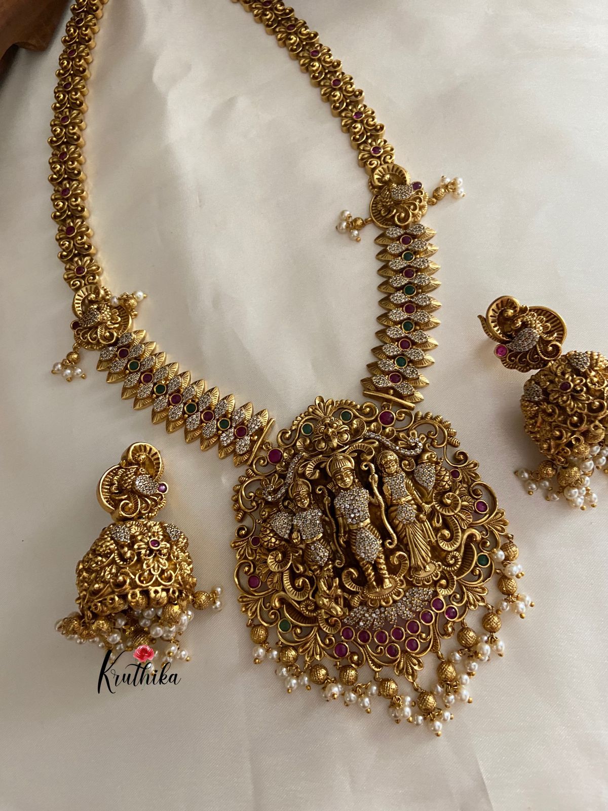 Premium Antique AD Ram Parivar Haaram LH252