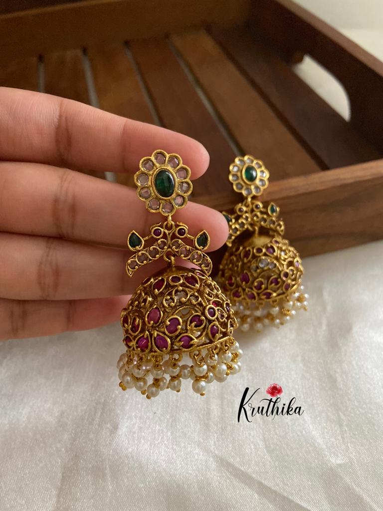 Kemp uncuts peacock jhumkas E215