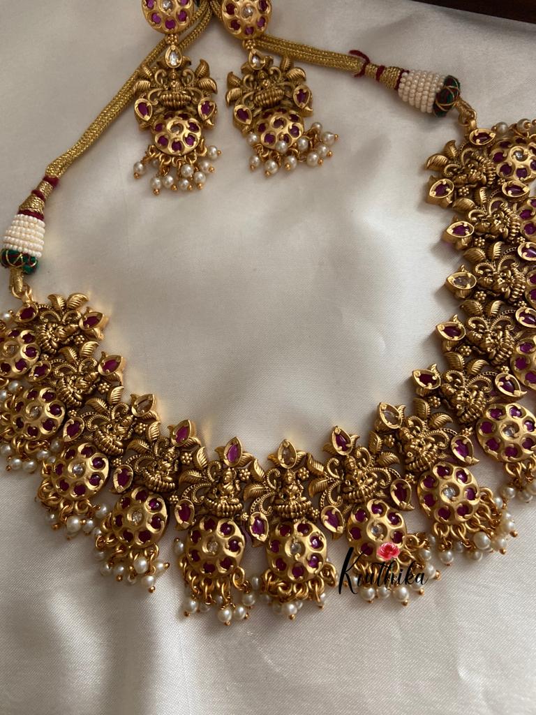 Antique real kemp Lakshmi choker NC597