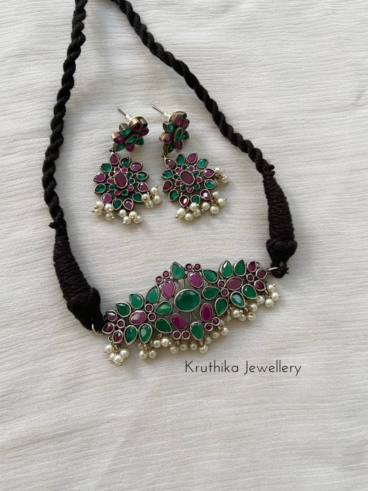 Simple Oxidised choker GS28