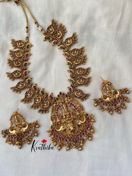 Peacock Patterned Temple necklace NC305