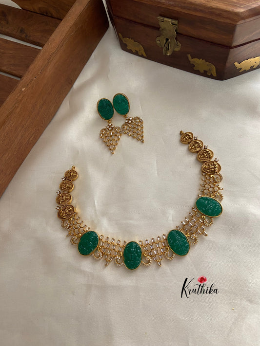 Premium polish CZ lakshmi choker NC759