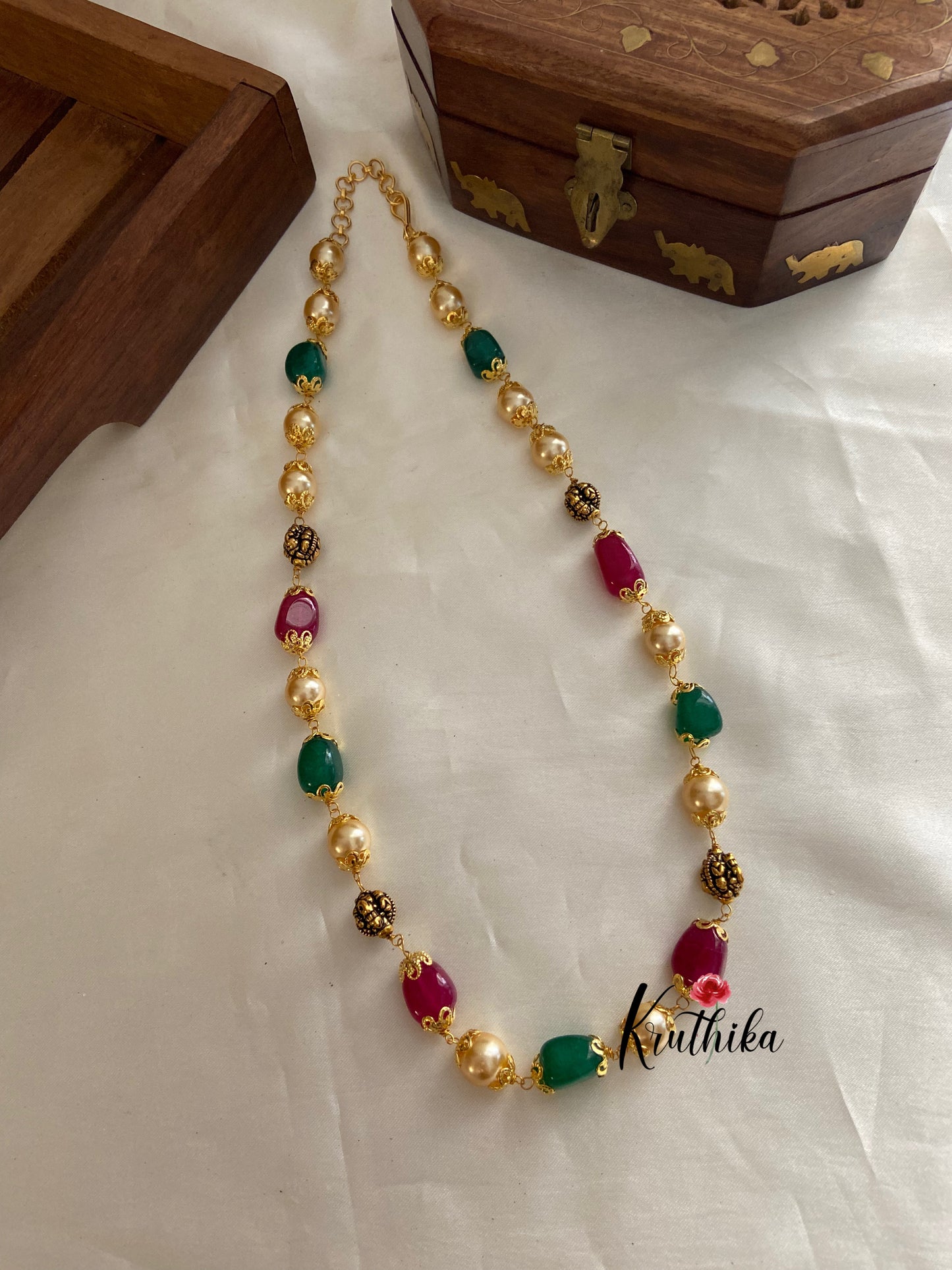 Beads & pearls maala NC682 (11 colors available)