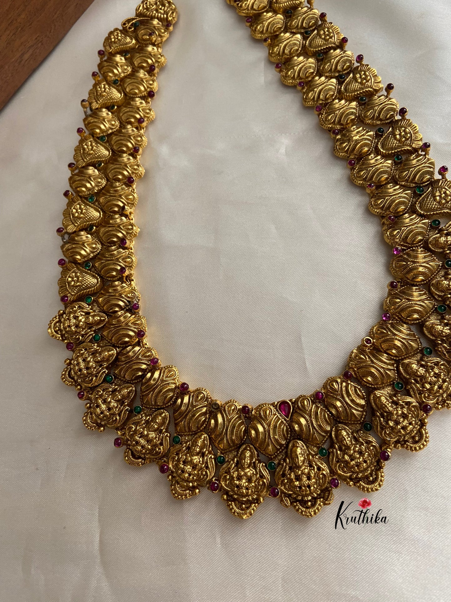 Premium antique Lakshmi Devi peacock Haaram LH391