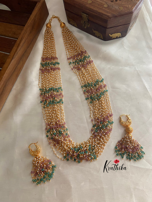 Multi beaded pearls 24*24 maala LH408
