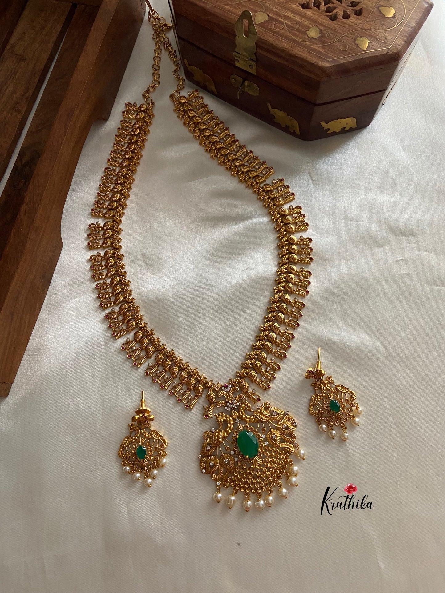 Antique peacock long Haaram LH246