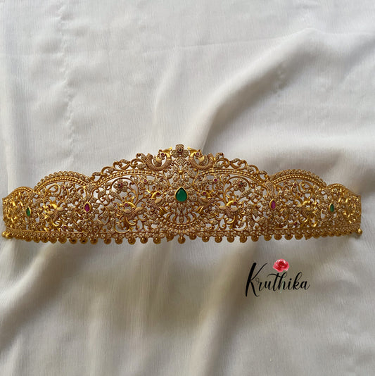 Premium AD Cutwork peacock hip belt V42