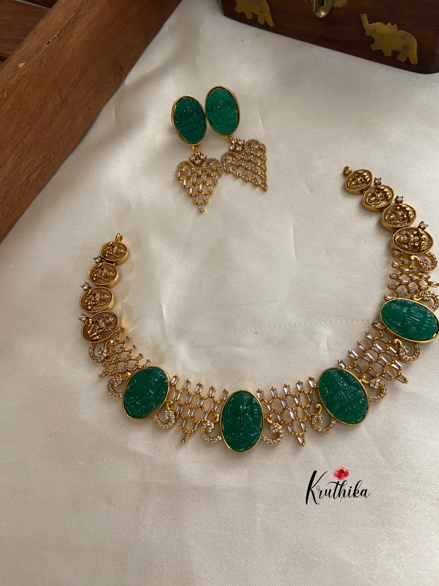 Premium polish CZ lakshmi choker NC759