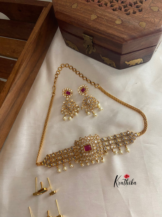 CZ choker with changeable stones NC796