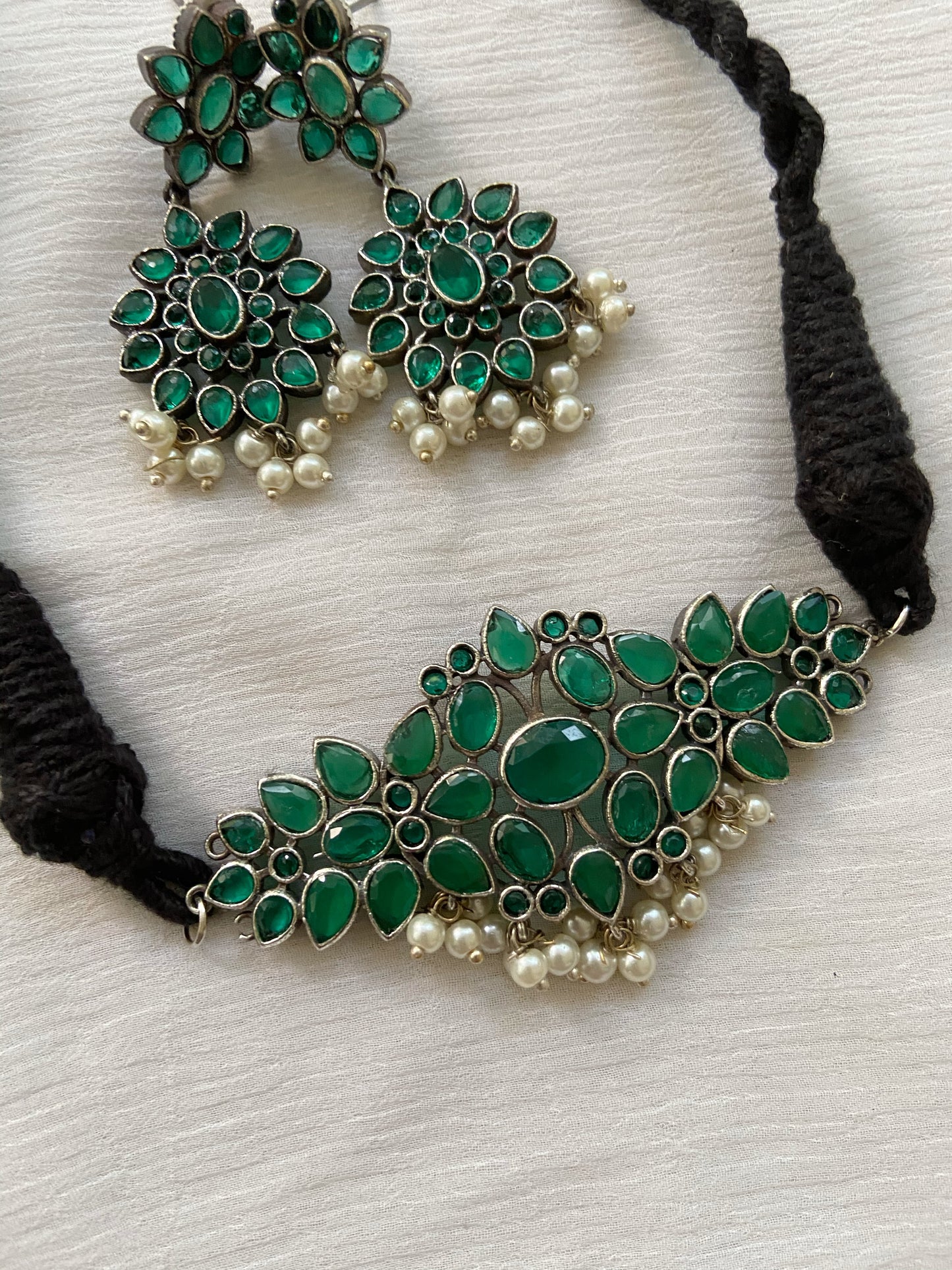 Simple Oxidised choker GS28