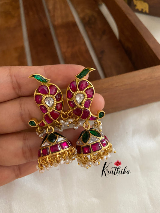 Antique Jadau Peacock Jhumkas E205