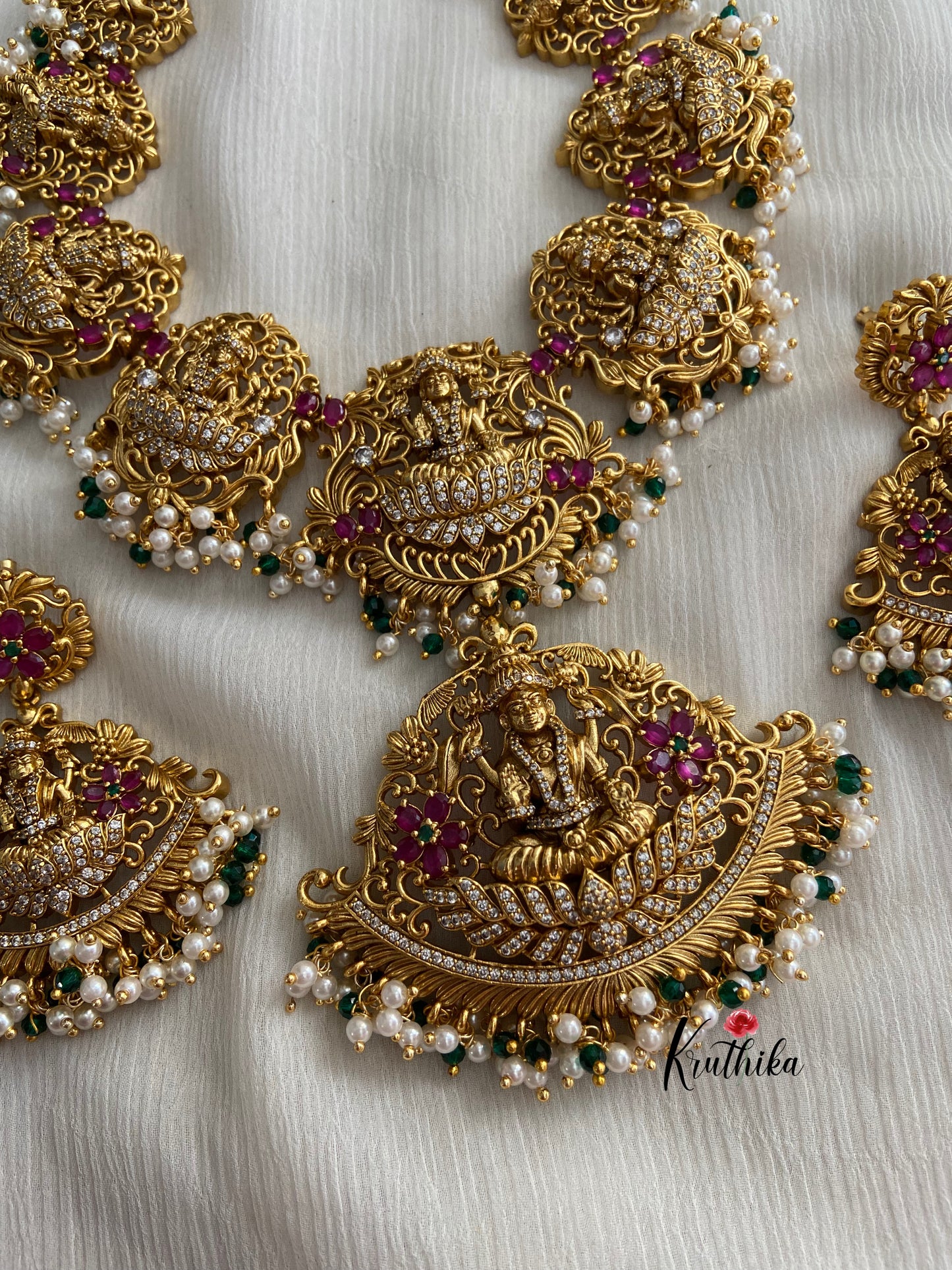 Premium quality Antique finish CZ Ashta Lakshmi Necklace NC446
