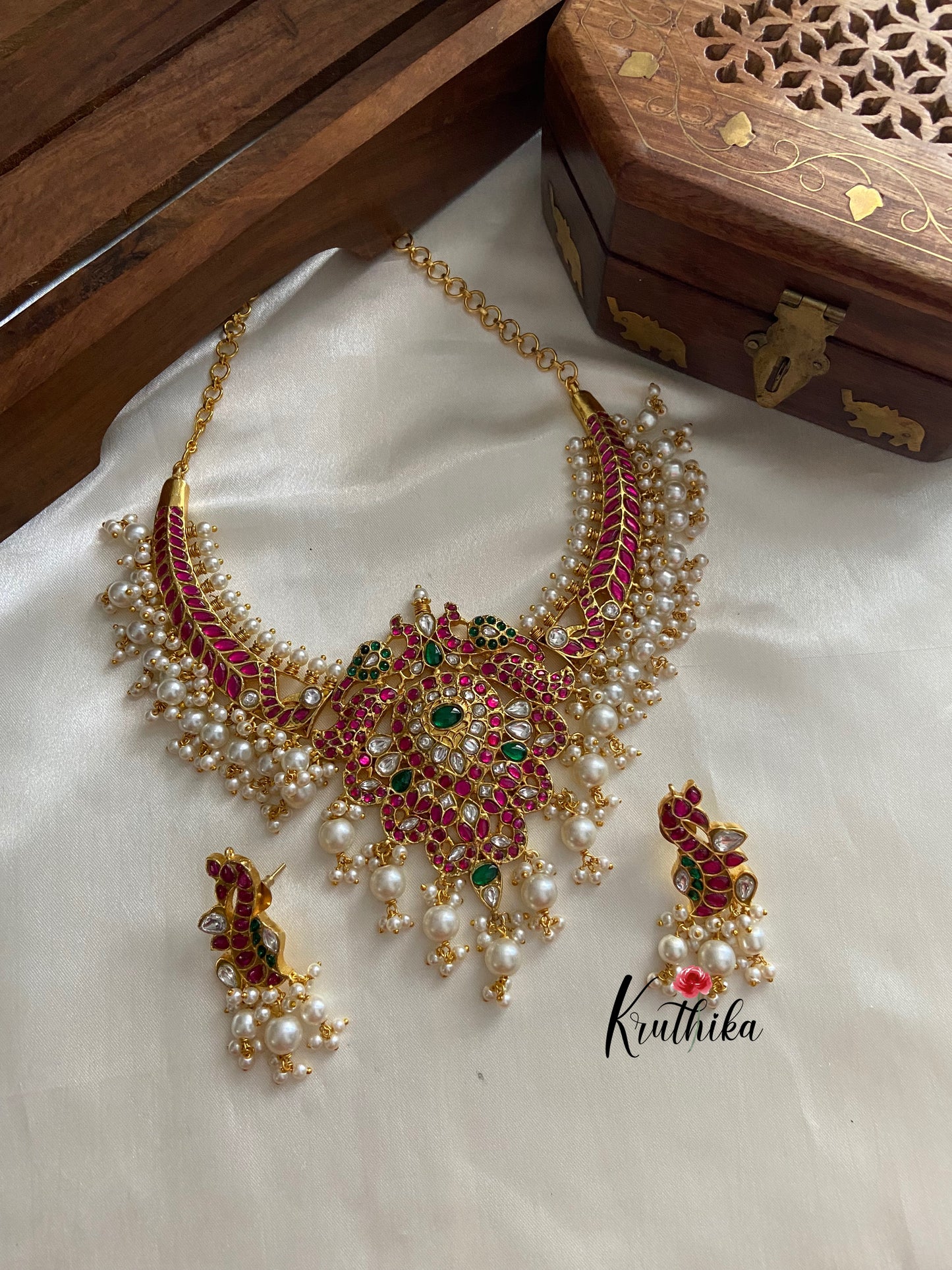 Premium Jadau peacock necklace NC599