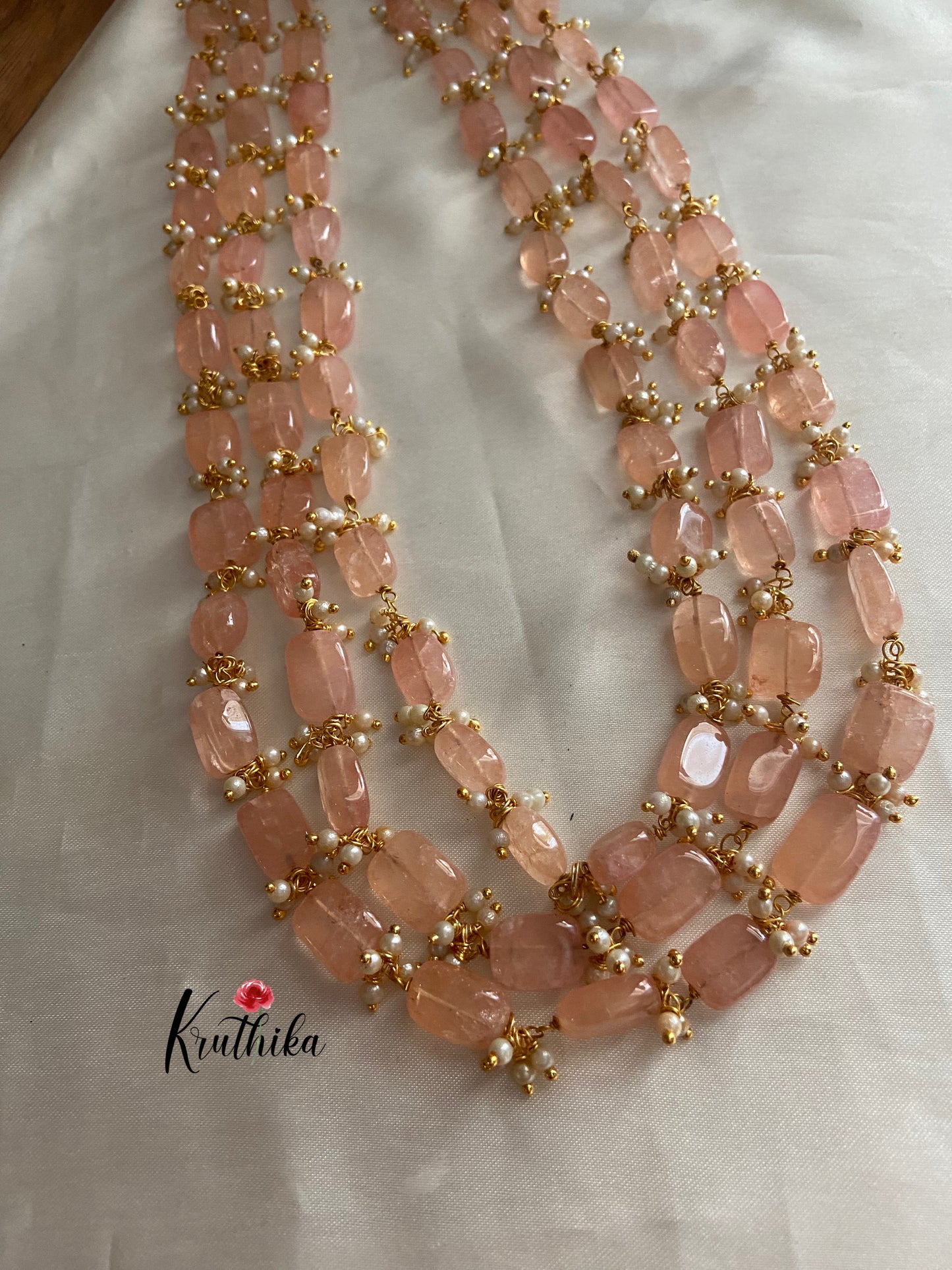 Three lines beads pearls maala LH416 (6 colors available)