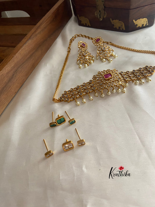 CZ choker with changeable stones NC796