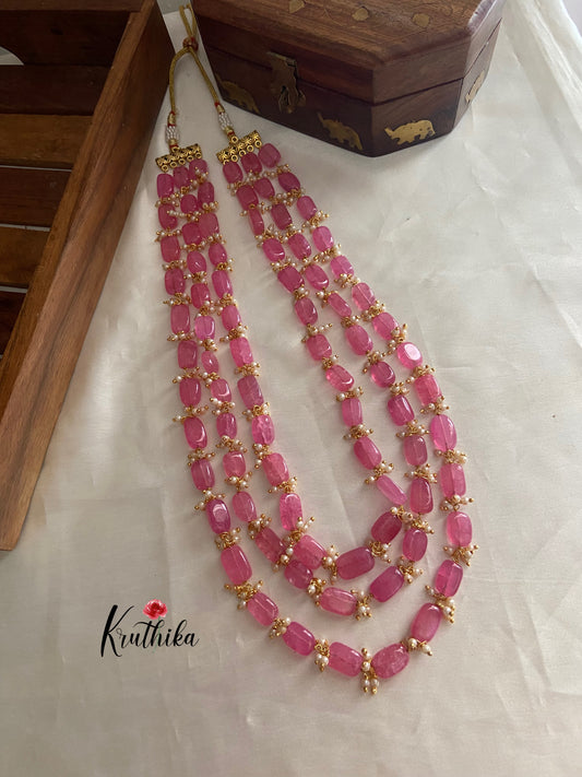 Three lines beads pearls maala LH416 (6 colors available)