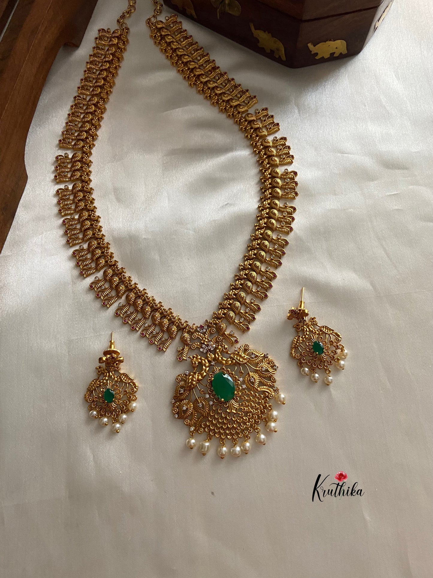 Antique peacock long Haaram LH246