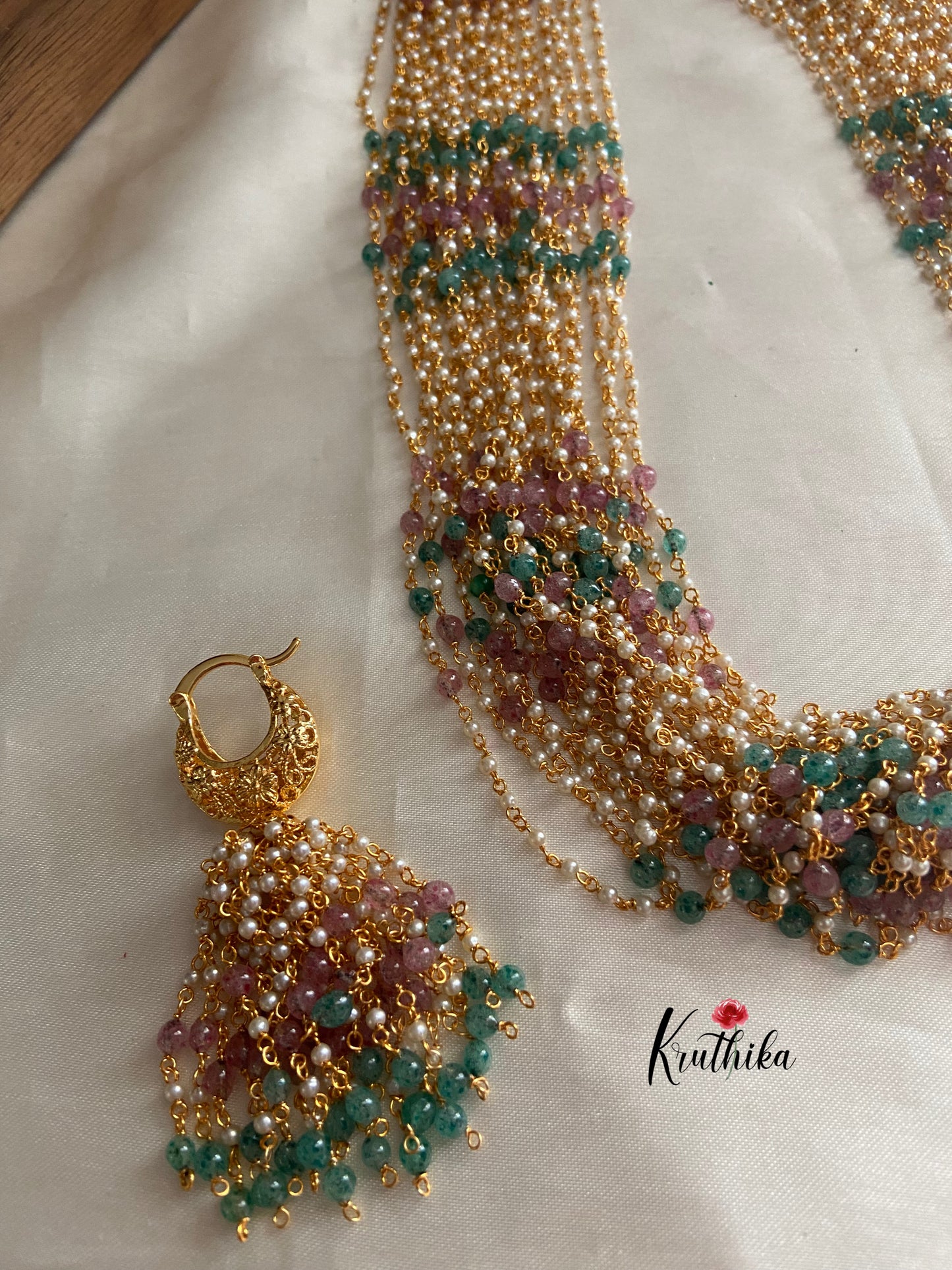 Multi beaded pearls 24*24 maala LH408