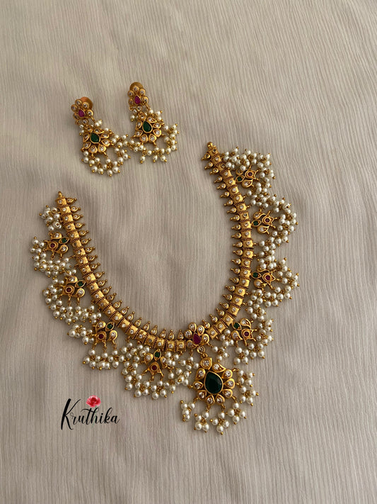 All time Best selling guttpoosalu necklace set NC417