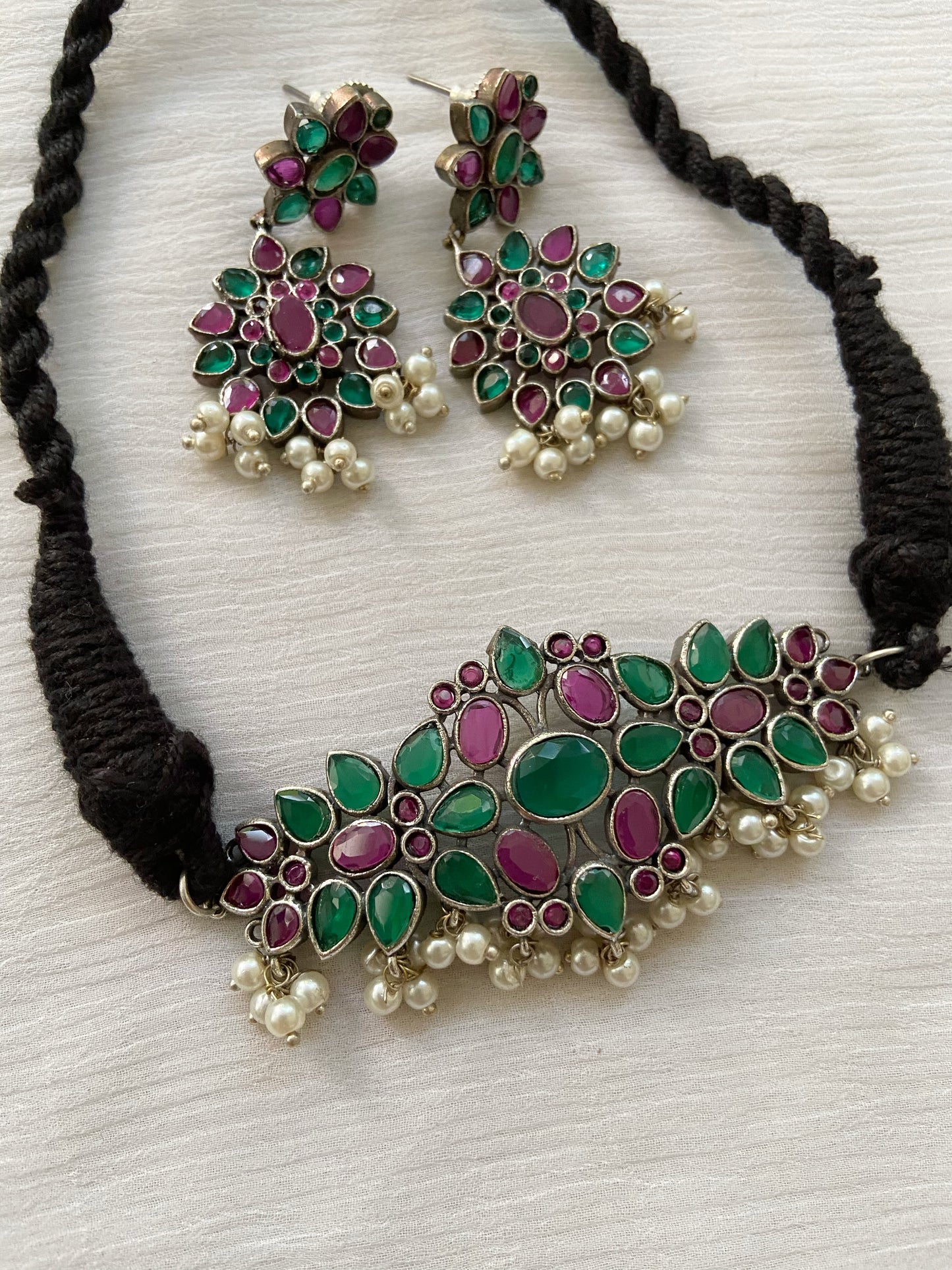 Simple Oxidised choker GS28