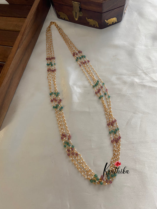 Multi beaded pearls 5 lines maala NC701