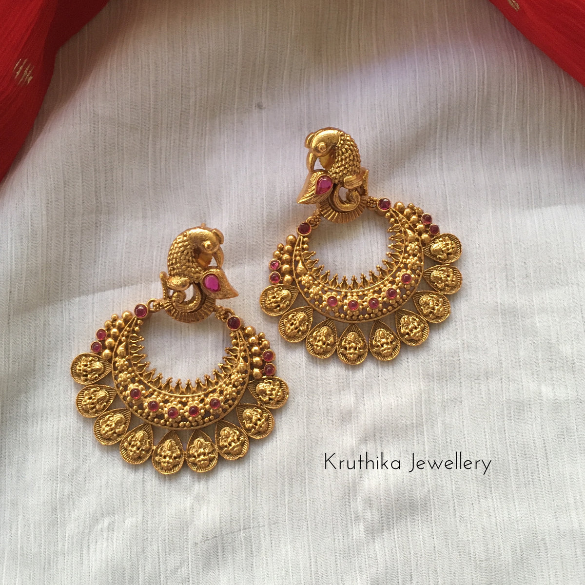 Antique Gold Chandbali Earrings Ramaleela Earrings Jewellery Ram