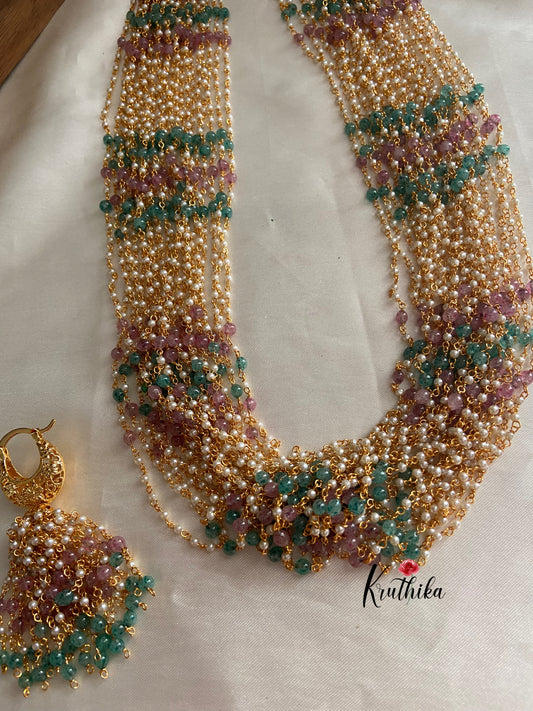 Multi beaded pearls 24*24 maala LH408