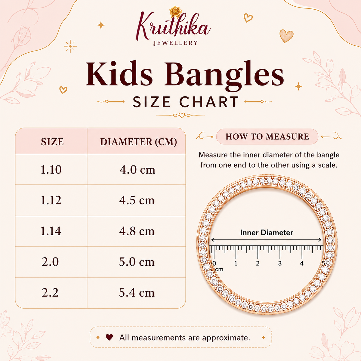 Beautiful Antique Floral Motifs Kids Kada Bangles B563 (Set Of 4 Bangales)