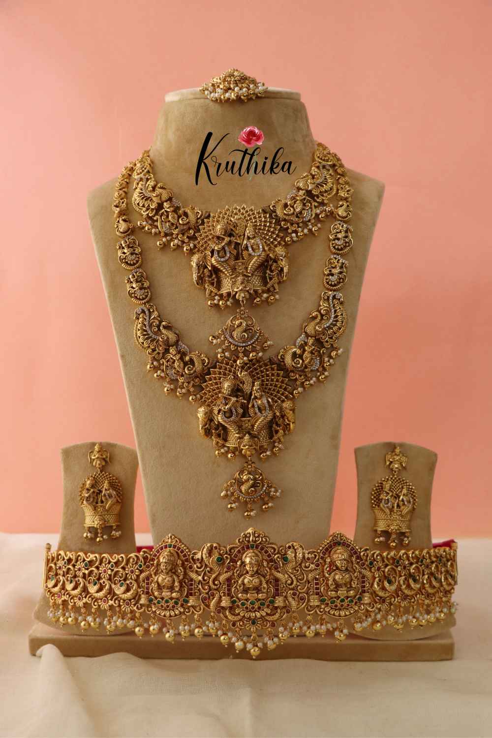 Premium Nagas Radha Krishna Haaram and Hip Belt BS012