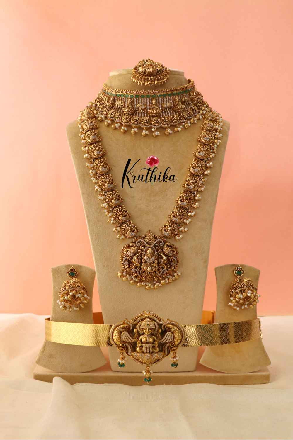 Timeless Lakshmi CZ Set with Diamond Vaddanam BS015