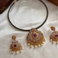 CZ pipe necklace with changeable stones NC1044