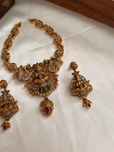AD peacock Lakshmi necklace NC1004