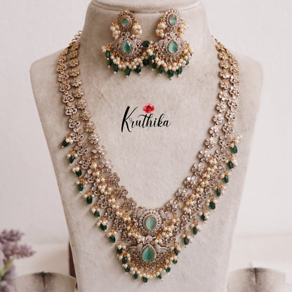 Beautiful AD Peacock Two Layer Victorian Haaram LH1799 (Available in 3 Colours)