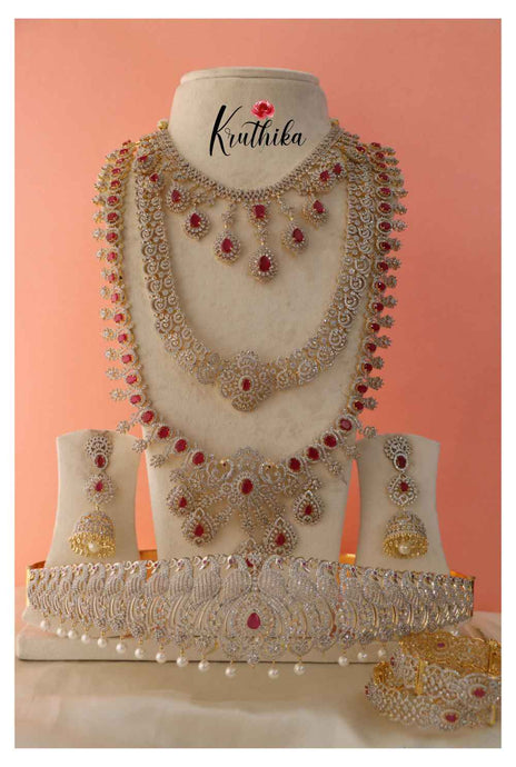 legant Ruby Haaram with Sparkling Diamond Necklace BS022