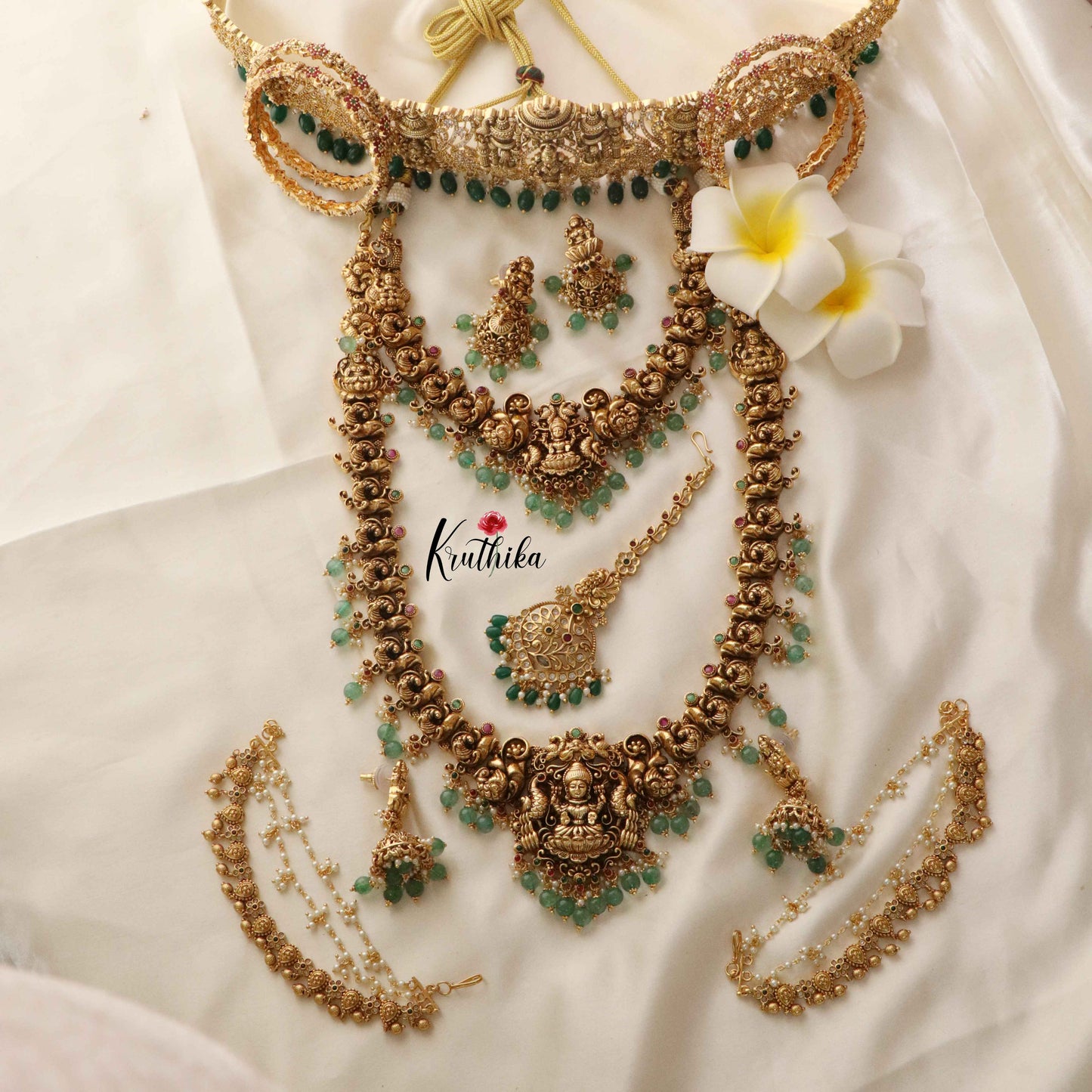 Elegant Lakshmi Necklace with American Diamond Hip Belt BS025